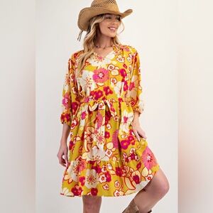 Easel Floral Pineapple Dress NWT
